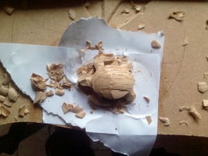 tortue bois sculpté copeau