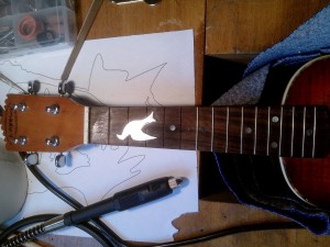 incrustation ukulele aluminium
