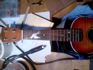 incrustation ukulele aluminium