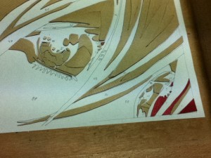 Découpe placage marqueterie